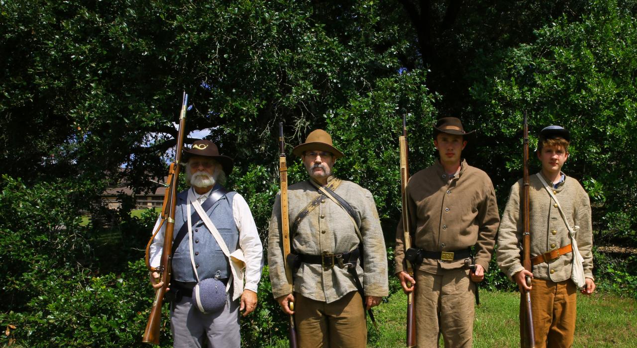 Civil War reenactment at Forts Randolph and Buhlow State Historic Site in Pineville, Louisiana 