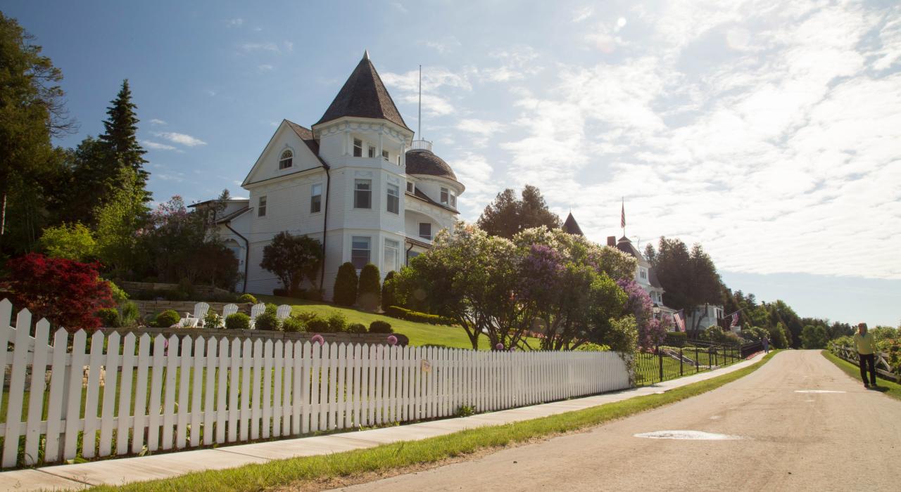 Beautiful Victorian Architecture on Mackinac Island, Michigan