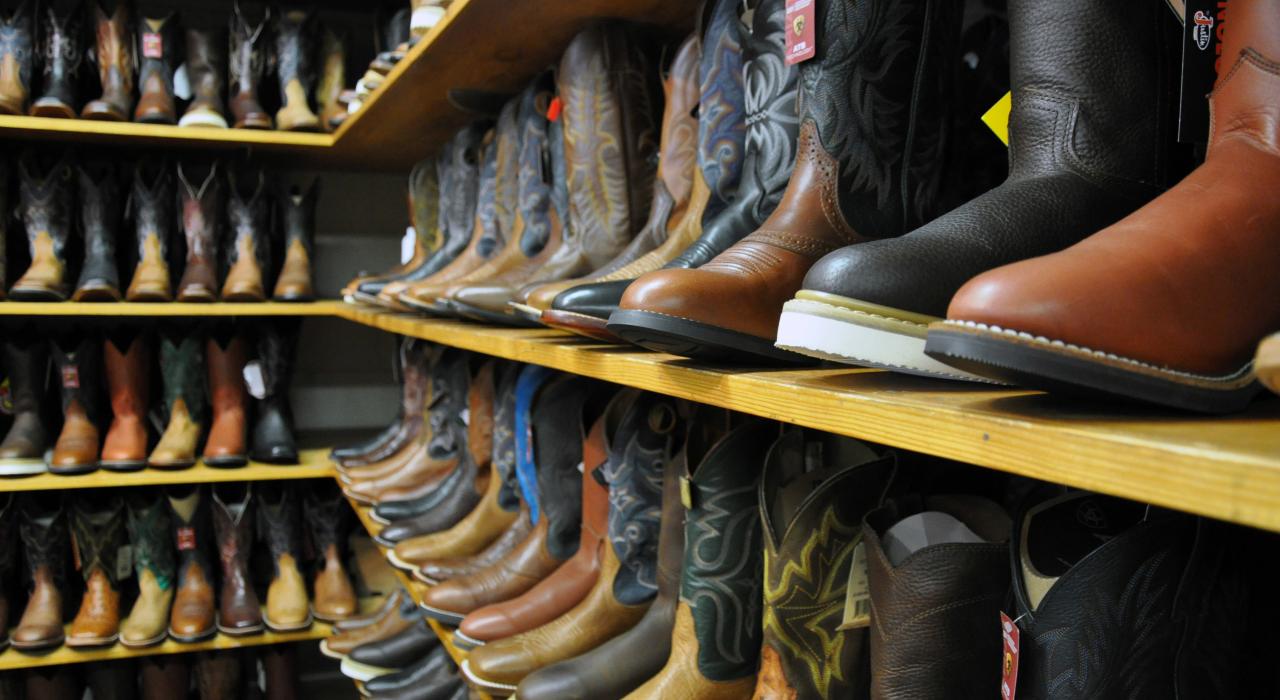 Boots at J.M. Capriola Saddle Company in Elko, Nevada