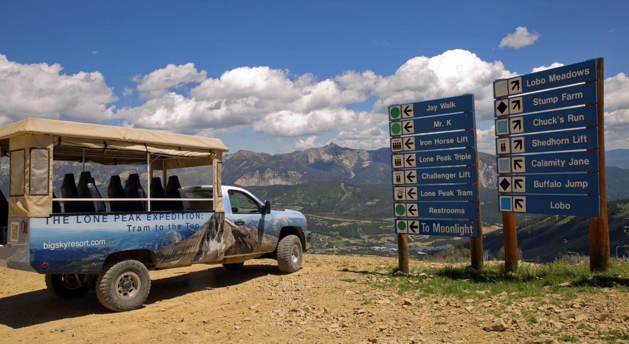 Taking the a tram to a mountain summit in Yellowstone National Park, Montana