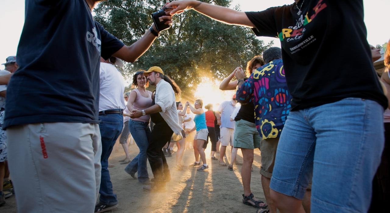 Revelers at the annual Festivals Acadiens et Creoles 