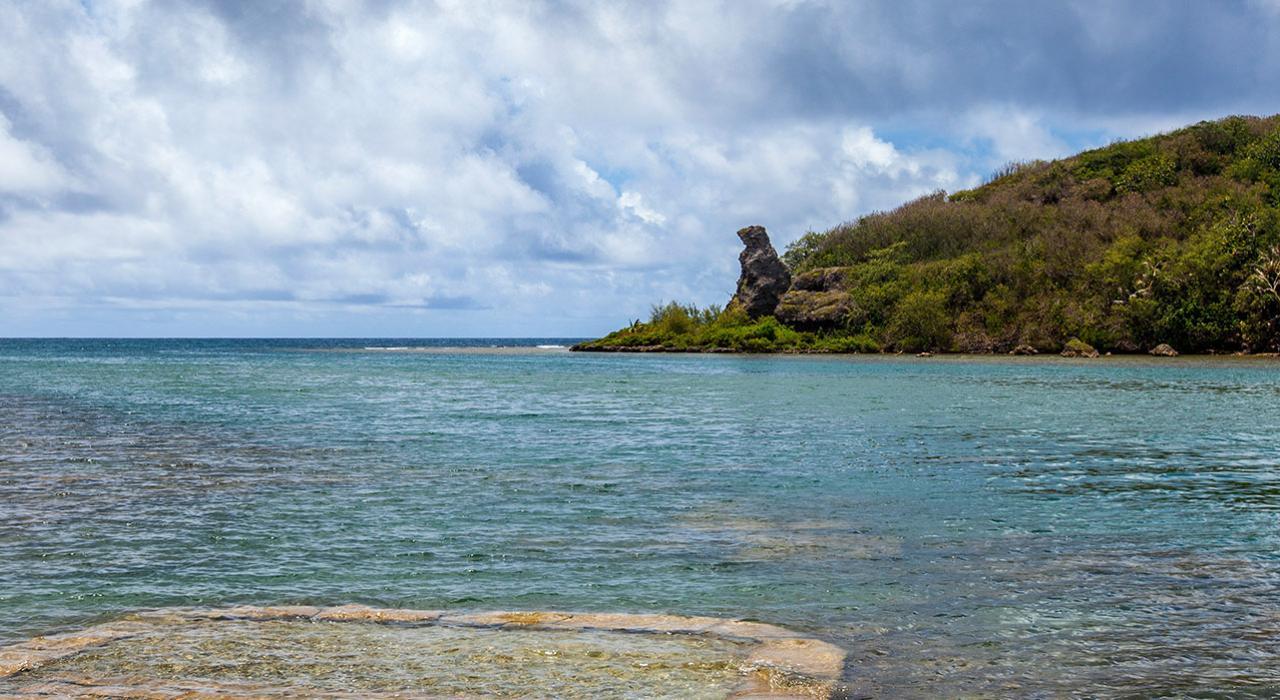 View of Bear Rock, a natural bear-shaped outcropping formed by erosion