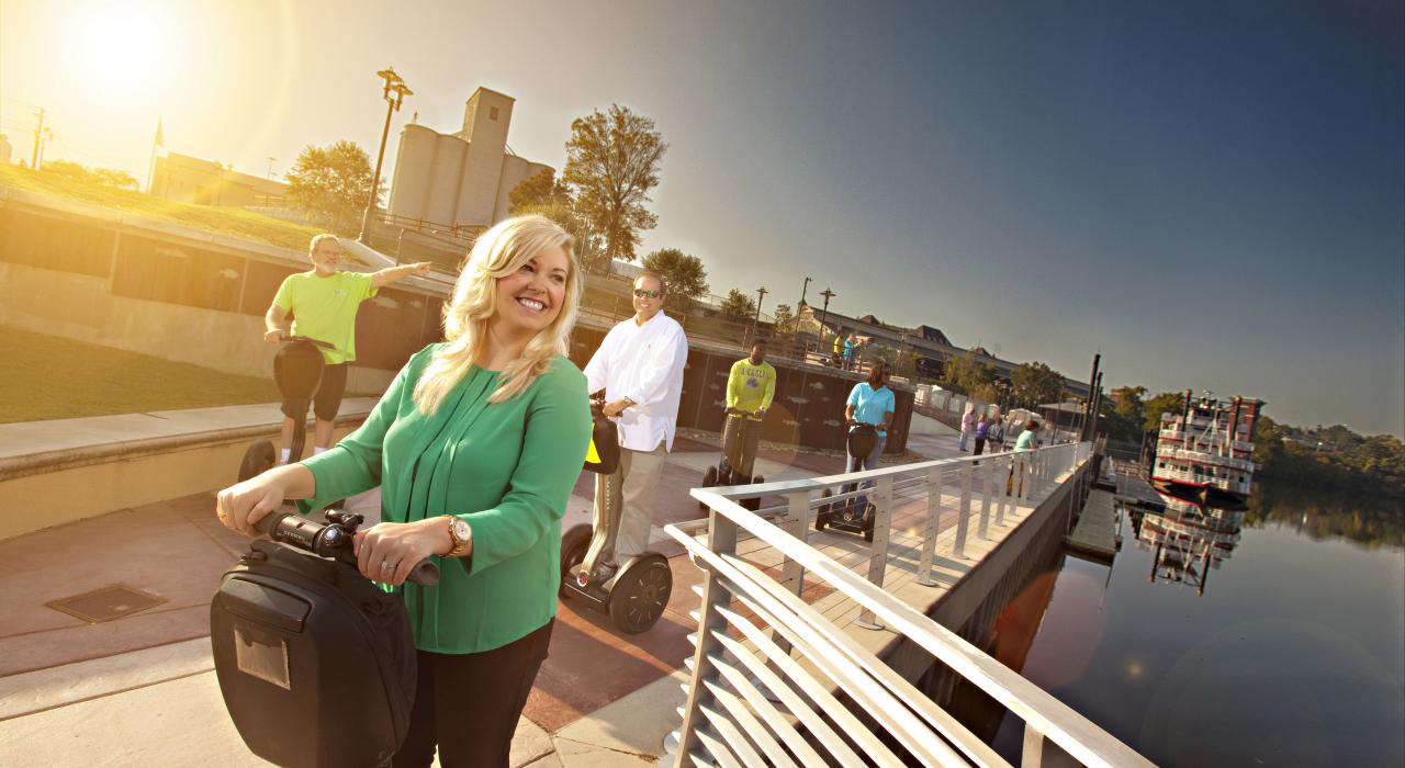 Taking a segway tour along the downtown Montgomery riverfront