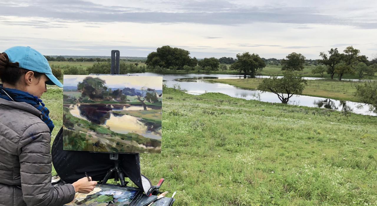 エンプレインエアーテキサス全国大会＆シンチ・ローピング・フィエスタで絵を描く人