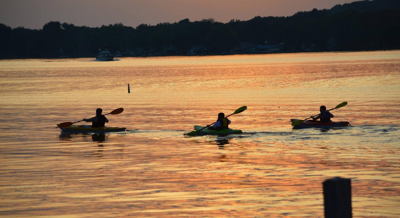 Kayaking on Lake Chautauqua at the Chautauqua Institution in New York State